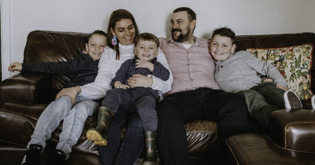 FUNDRAISER: Michael Head with his wife Belinda and three children Justin, Louis and Clarry. A fundraiser has been organised, as Mr Head battles cancer. Photo: JENNA KENSEY 