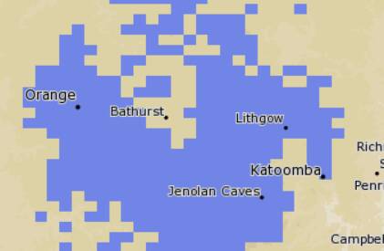 WHITEOUT: The forecast snow footprint across the region at 10am on Saturday. Source: METEYE