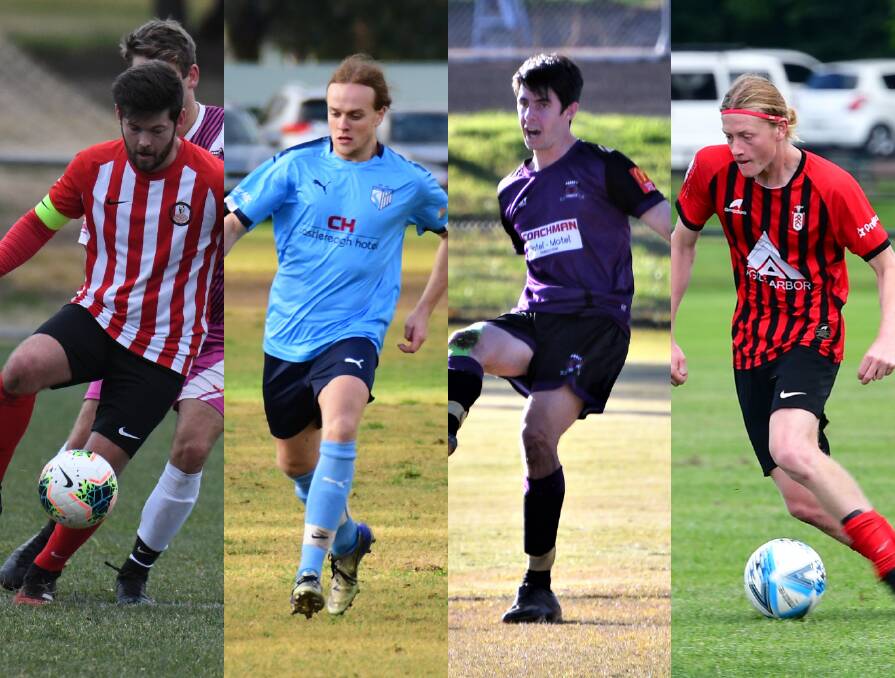 A NEW YEAR: Barnstoneworth's Duncan Logan, Macquarie United's Will Hodges, Parkes Cobras' Alec Bateson and Panorama's Dylan White. 