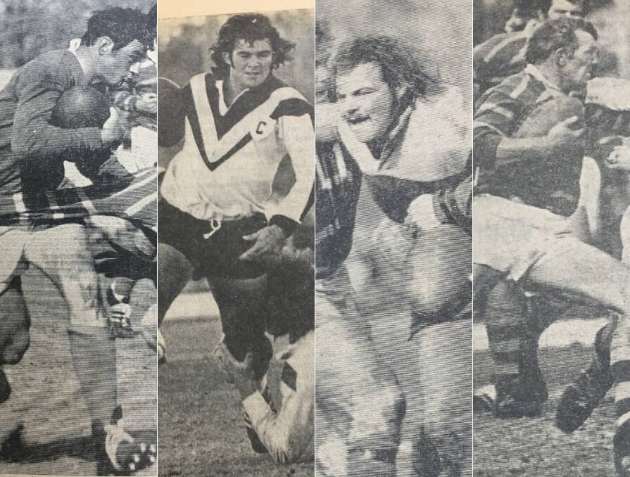 1970s FOOTBALLERS: From left to right: Railway prop Grahame Spurway, Cowra prop Allan Dowers, Oberon prop Bruce Gibbs and Orange Ex-Services star lock Jack Earsman. Photos: WESTERN ADVOCATE ARCHIVES