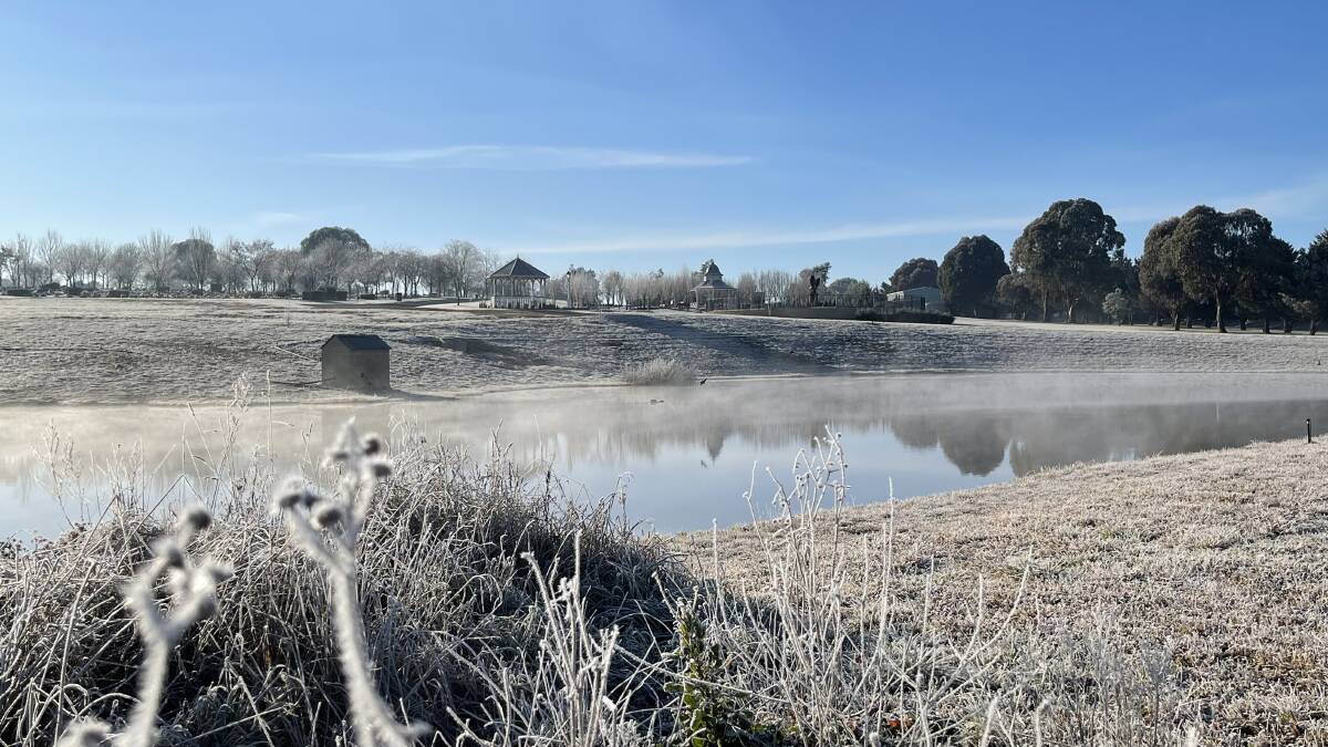 COLD: It was a frosty start on Thursday morning at the Marantha Lawn Cemetery, as the mercury fell to -5.5 around 7am. Photo: MARK CALDER