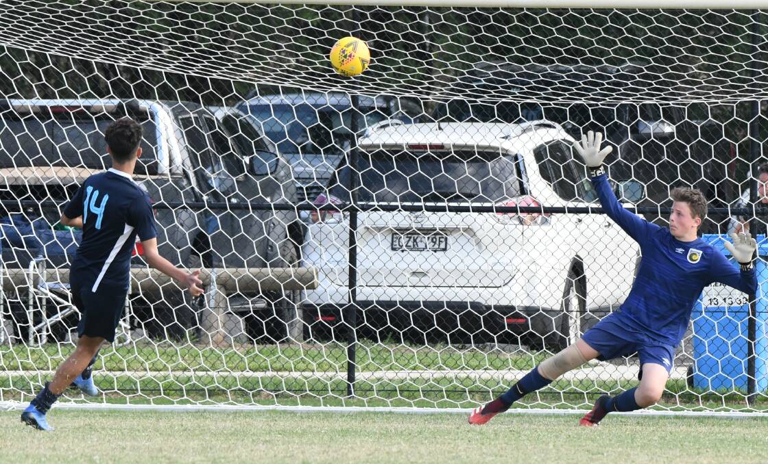 HEARTBREAK: Marconi's Ali Chamsin stepped up to score the winning goal in the penalty shootout against Western NSW FC. Photo:CHRIS SEABROOK 021620csocrgf3 