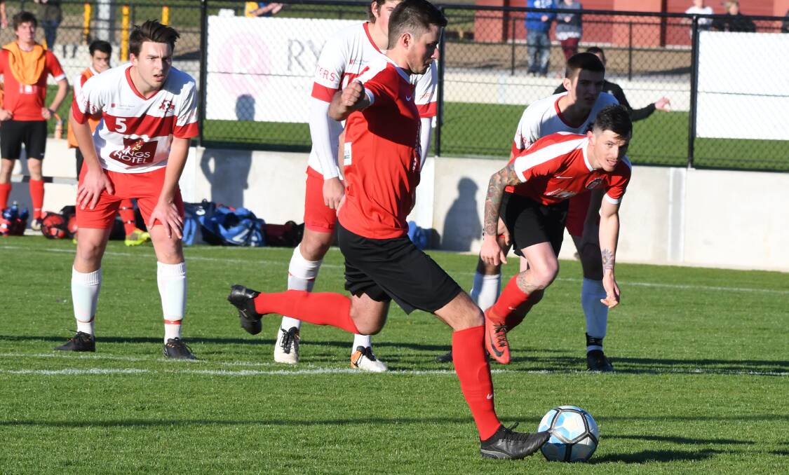 All the action from the preliminary final between Panorama Red and CSU White in Bathurst District Football men's Premier League at Proctor Park 2 on Sunday. Photos: Chris Seabrook