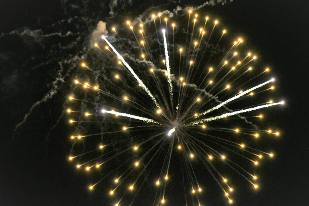 Royal Bathurst Show fireworks on Saturday evening. Photo: CHRIS SEABROOK 043022cfirewks1
