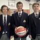 St Stanislaus' College basketball talents Angus Lang, James Pucci and Thomas Collins will be making good use of the backboards donated from the Bathurst Indoor Sports Stadium. Photo: BRADLEY JURD