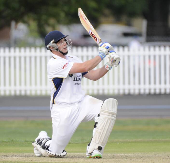 IN FORM: While he may be pictured batting, Adam Ryan took 6-15 off 6.2 in a dominant display from Bathurst against Blues Mountains in Presidents Cup. Photo: CHRIS SEABROOK