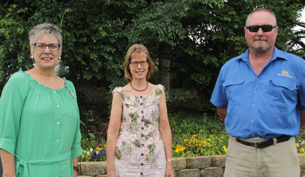FAREWELL: Departing principal Louise Davis, retiring teacher assistant Sharon Weber and ground and maintenance worker Brian Keogh. Gwyneth Kelly and Kelly Farr were absent. Photo: BRADLEY JURD