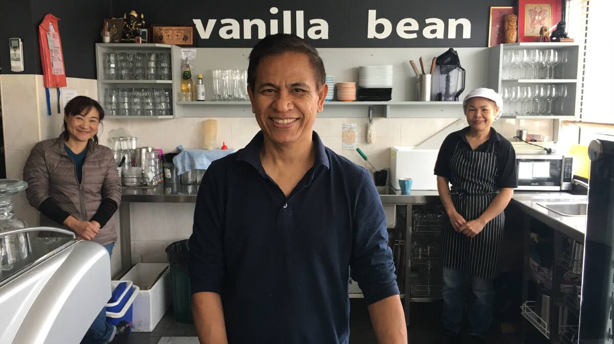 SUPPORT: Vanilla Bean is still open. Pictured is staff members Pranee Savetsila, Simon Nongku and Benjamas Nongku. Photo: BRADLEY JURD