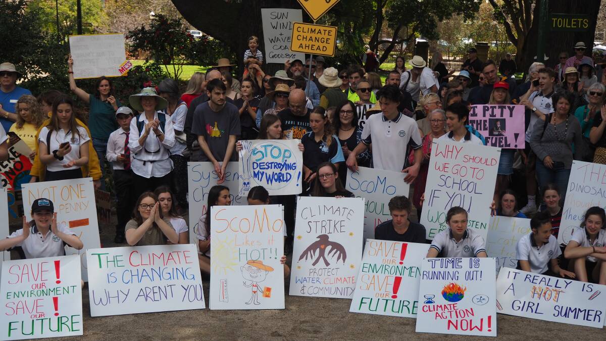 Protestors at the climate change rally in Bathurst in November, 2019. Photo: SAM BOLT