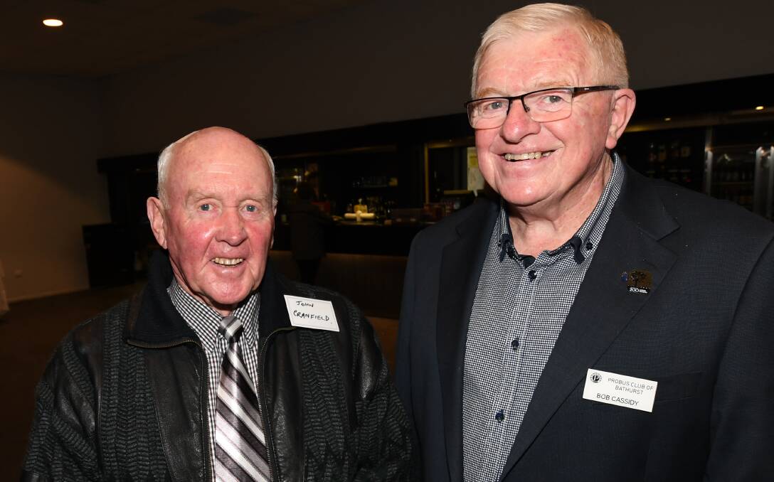 GOOD TIMES: John Cranfield with Bob Cassidy, from Bathurst. 051618cprobus5