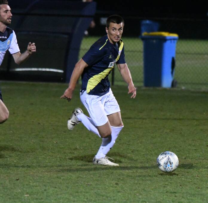 HOME LOSS: Tom Berg featured in Western NSW Mariners' home defeat to Inter Lions on Saturday night. Photo: CHRIS SEABROOK 060119cmarinr3