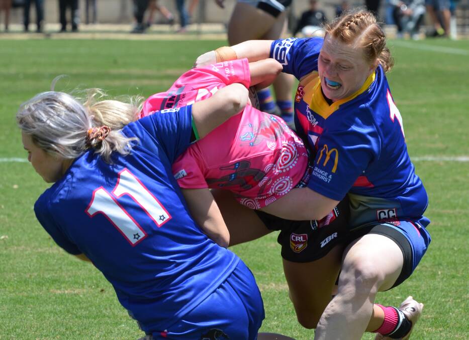 TOUGH: Zarlia Griffiths makes a tackle for Panorama during the Western Women's Rugby League last season. Photo: ANYA WHITELAW