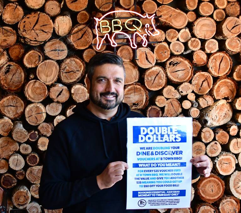 DEAL: The Oxford Hotel owner Ash Lyons will be offering an extra $25 to people who use a Dine and Discover voucher at B Town BBQ until the end of June. Photo: BRADLEY JURD