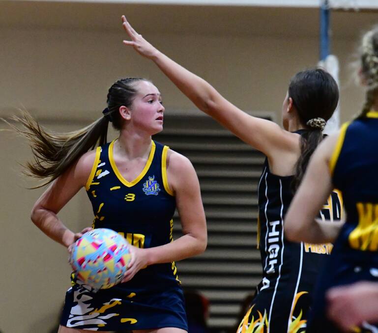 IT'S BACK ON: Bathurst High School's Taliyaha Chatfield in action for her school in netball against Orange in the Astley Cup back in June. Photo: ALEXANDER GRANT