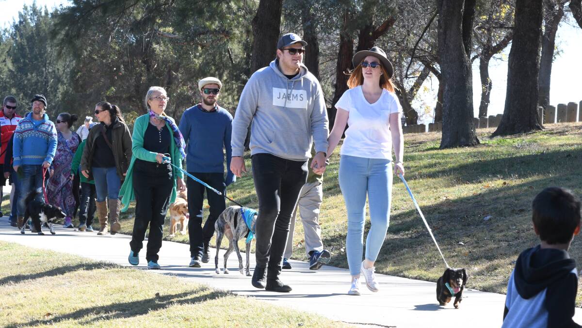 WALKIES: Hundreds of people and their dogs will take part in Bathurst's Millions Paws Walk on Sunday. Photo: CHRIS SEABROOK 052018cpaws16