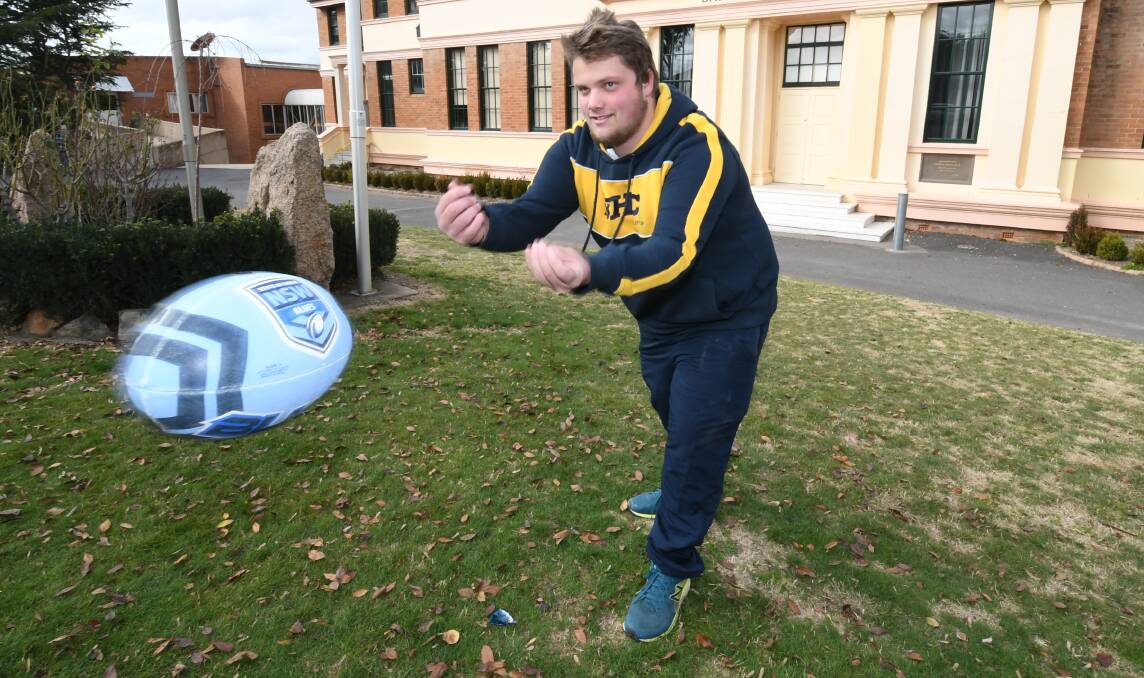 EYES ON THE PRIZE: Bathurst High rugby league front rower Mitch Fisher. Photo: CHRIS SEABROOK 062519cup4