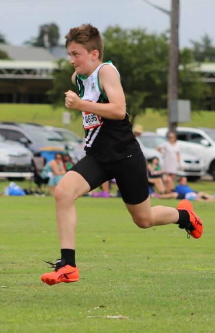 RUNAWAY: Byron Rosier in action at the Bathurst Little Athletics carnival on Sunday. Photo: EVAN GRIMM