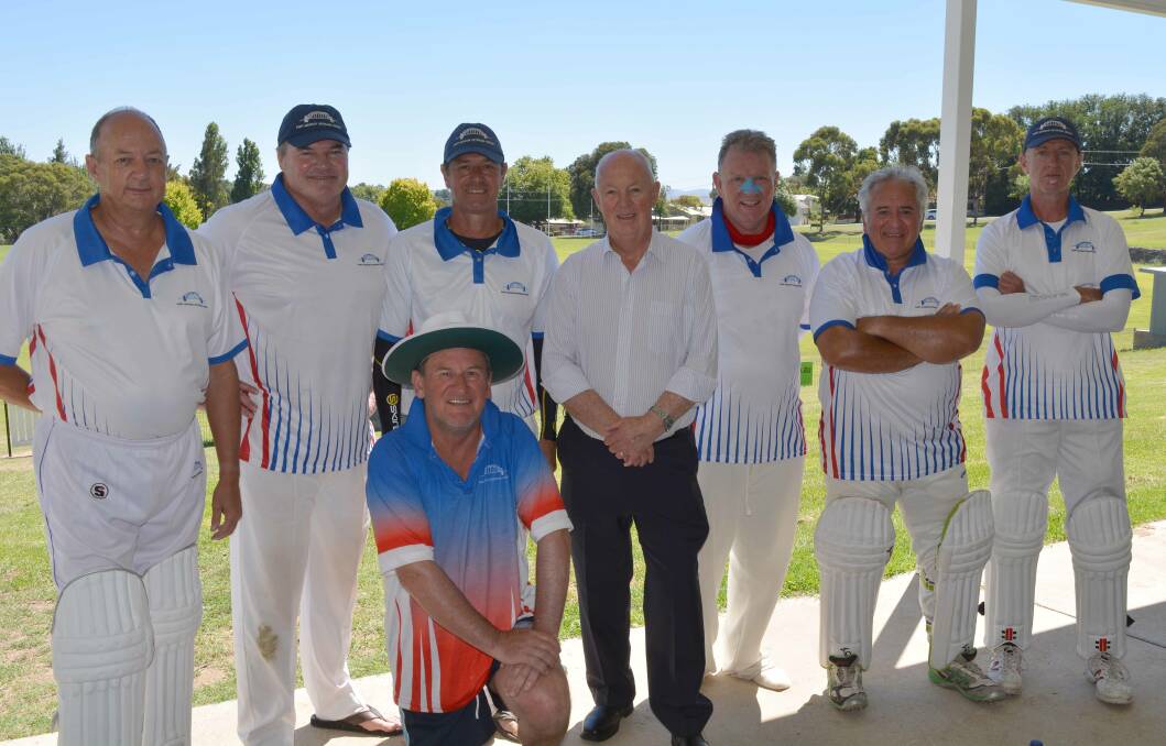 WICKET WAYS: Mayor Graeme Hanger with the over 50s team from Port Jackson at George Park.
