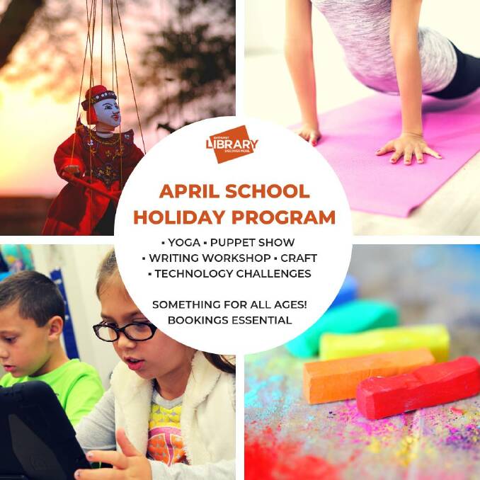 SECURE YOUR SPOT: Term one is nearly over, so don't forget to book your school holiday activities at the library. For more information, pick up a program at our front desk, phone 6333 6281 or visit https://bit.ly/2Cl4c7w.