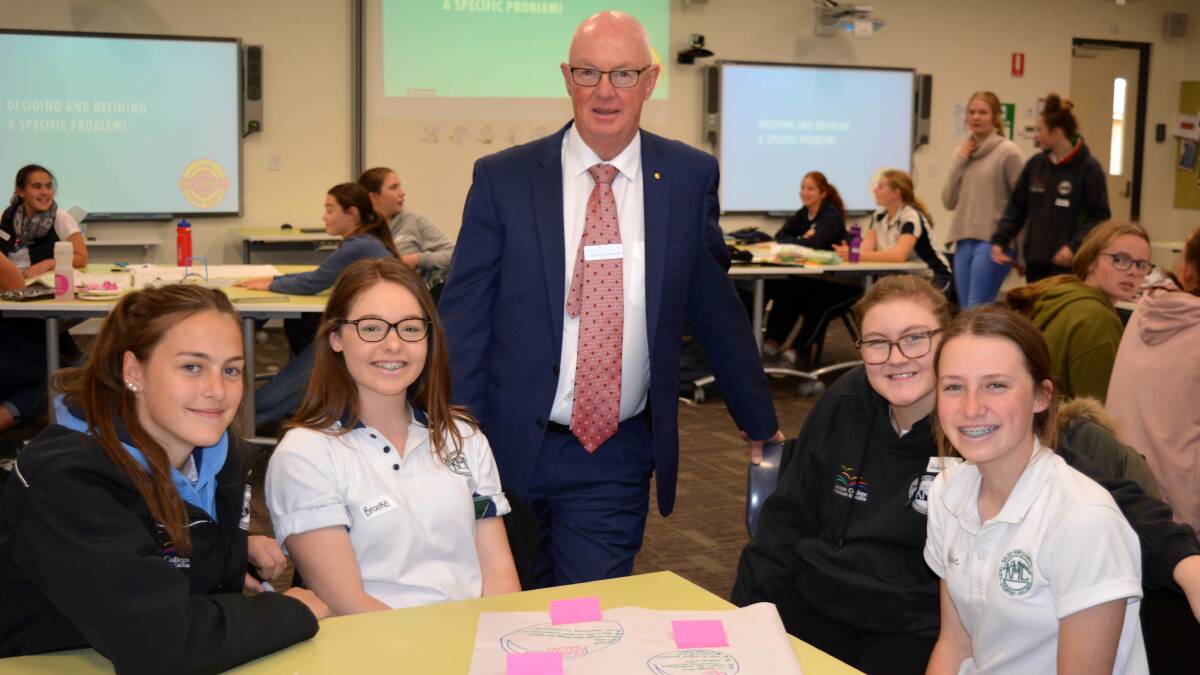 WORKING TOGETHER: Mayor Graeme Hanger with students from Kelso High who participated in a recent social entrepreneurship course.