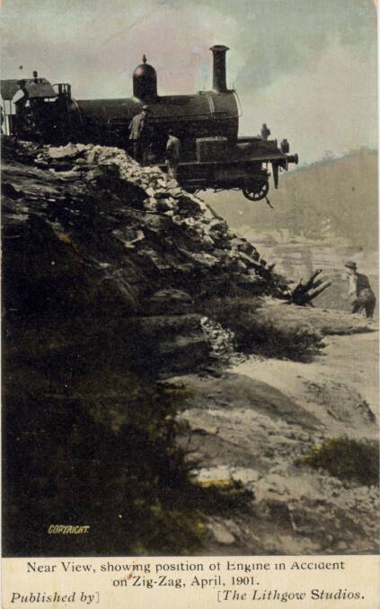 OFF THE RAILS: An accident on the Zig-Zag Railway on Thursday, April 4, 1901 received widespread coverage - and was immortalised on postcards.