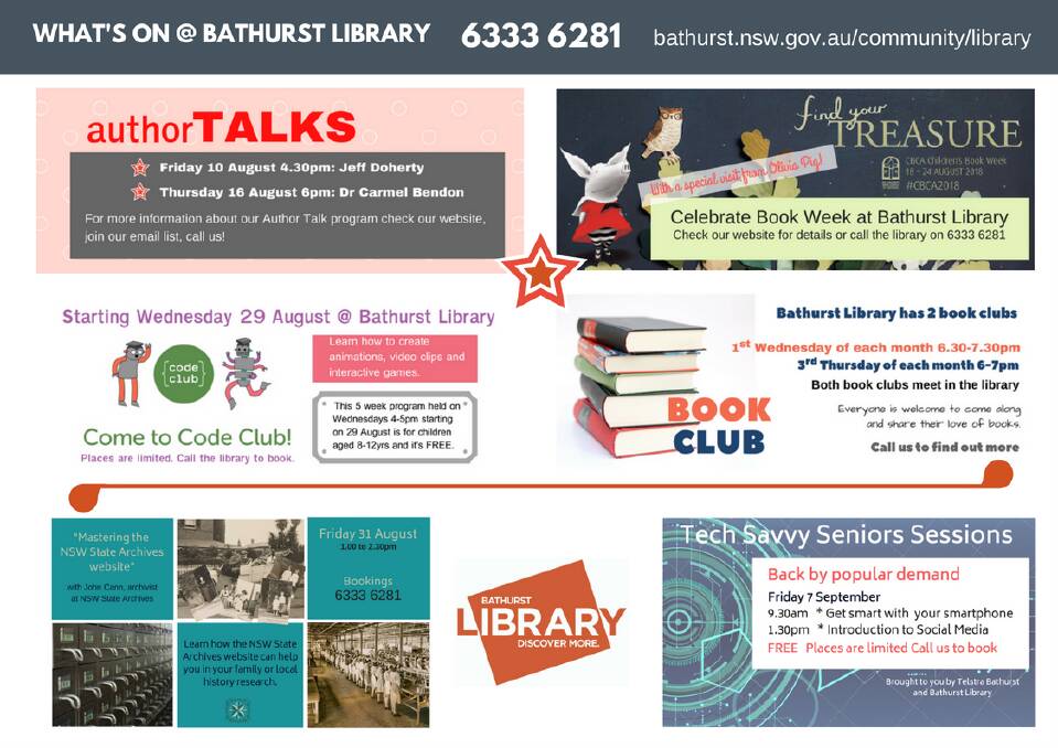READ ALL ABOUT IT: There is always something on at the Bathurst Library. Come on down and experience the treasures in store for you.