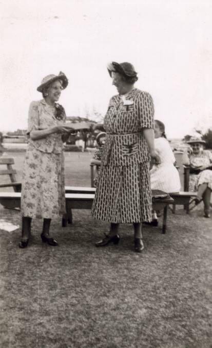 FUN AND GAMES: The Bathurst Croquet Club has a 90-year history in Bathurst. Elizabeth Chifley is pictured presenting a prize to croquet player Mrs E.E. Murray. 