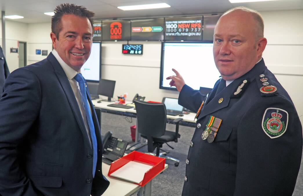 GET READY: Member for Bathurst Paul Toole with NSW Rural Fire Service Commissioner Shane Fitzsimmons. Bushfire brigades want their communities to be prepared for the fire season.