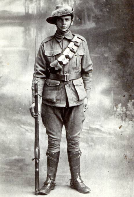 HOMECOMING: Hubert George Dulhunty of Mount Rankin photographed in December 1915. He died in Bathurst in 1967 aged 77.