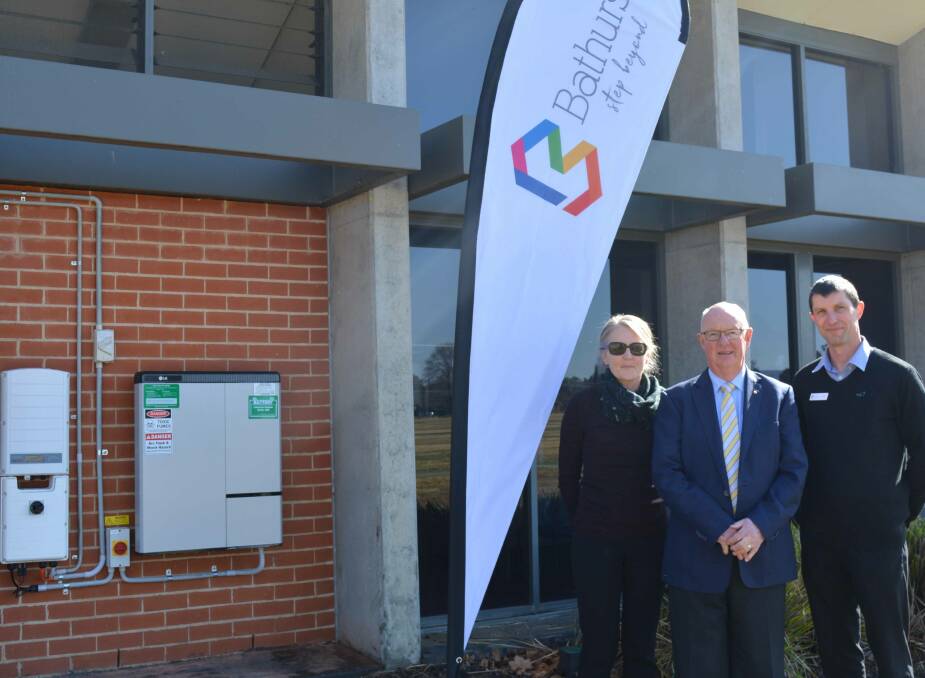 BRIGHT FUTURE: Sustainability strategy officer Deborah Taylor, mayor Graeme Hanger and Bathurst Visitor Information Centre manager Dan Cove.