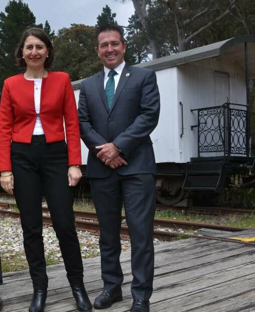 AMBITIOUS PLAN: NSW Premier Gladys Berejiklian with Bathurst MP Paul Toole. Photo: FILE.