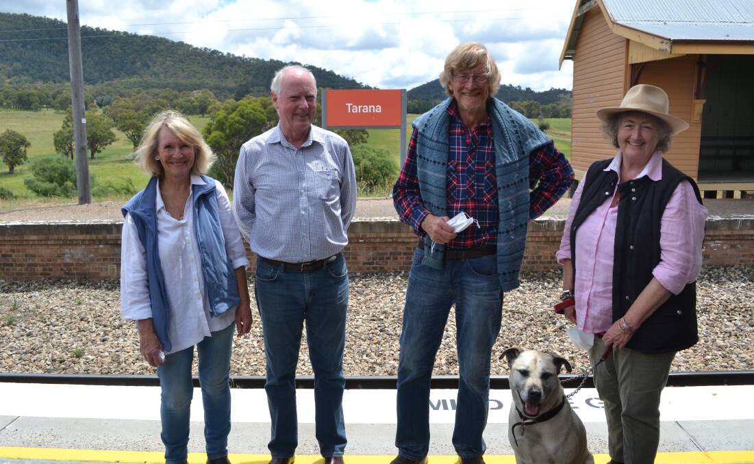 BIG PLANS: Tarana's Vicki Poulter, Greg Dargan, Tim Poulter and Annie Cook with Charlie at the station. Picture: CIARA BASTOW