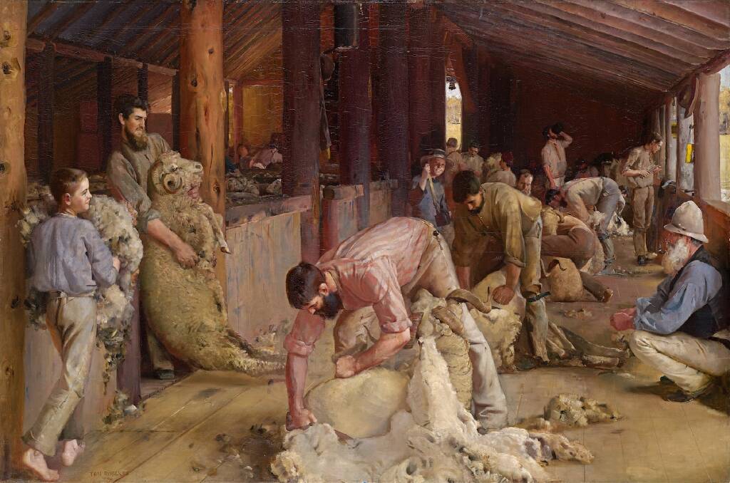 Tom Roberts, Shearing the rams 1890. National Gallery of Victoria, Melbourne, Felton Bequest, 1932.