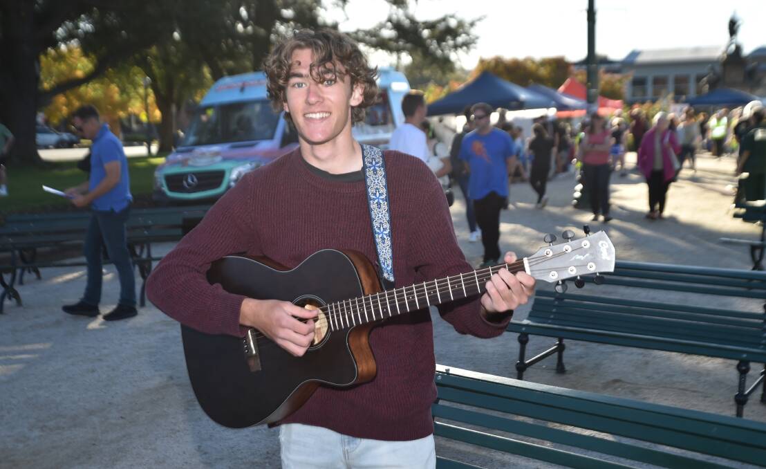 Eli Corkery at Kings Parade, Bathurst moments before he performed live at Sunday Sesh on April 21, 2024. Picture by James Arrow