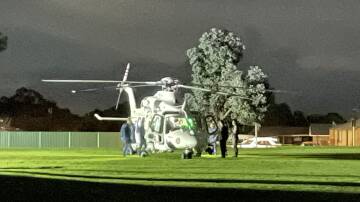 A person being flown to hospital on April 19, 2024 from West Bathurst after an accident with fire. Picture by the Western Advocate