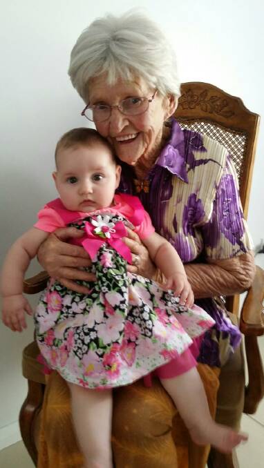 SNAPSHOT: Sue Kent with her great-great-great-granddaughter Ella Rose. Photo: SUPPLIED