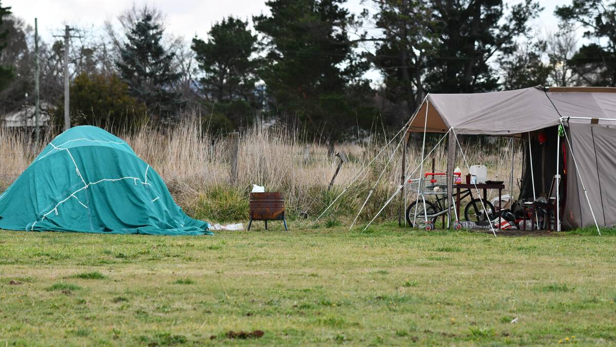 Living in a tent in Bathurst. File picture.