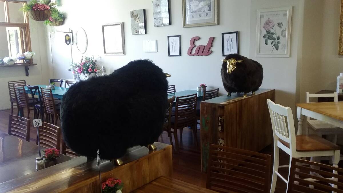 SHEEP SHAPE: These black sheep grace part of the lovely dining room in a local restaurant.