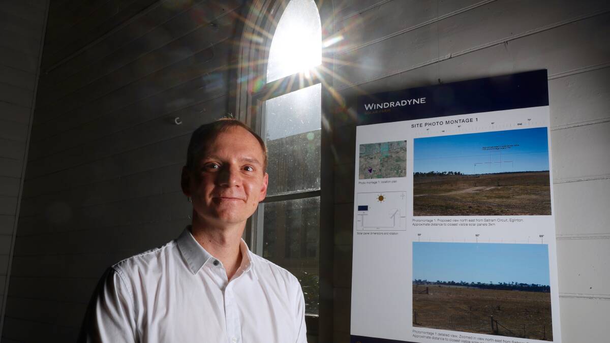 CONFIDENT: Neoen head of development Garth Heron pictured at the community drop-in session for the proposed Eglinton solar farm. Photo: PHIL BLATCH