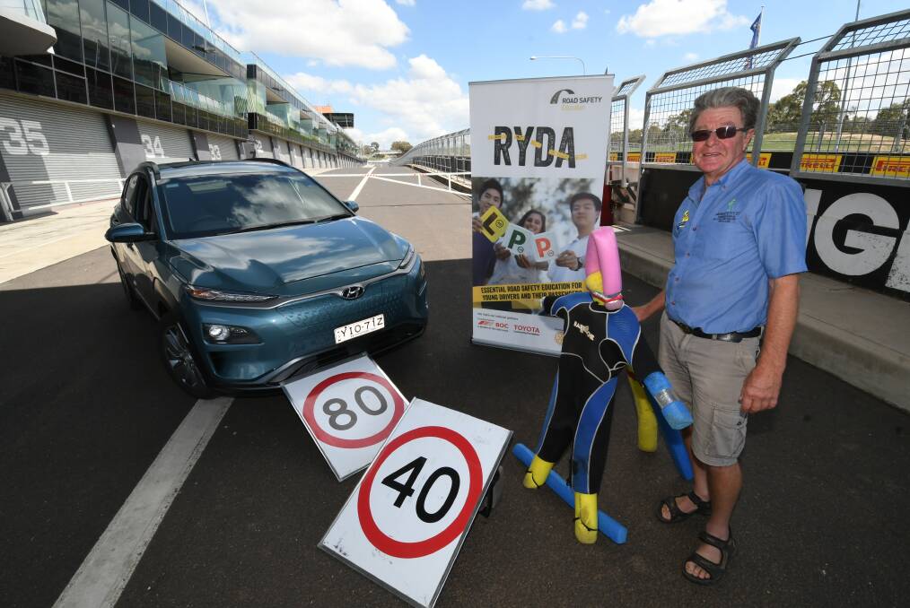 ON THE ROAD: Bathurst Rotary's Chris Bennett says the Rotary Youth Driver Awareness program at Mount Panorama is used by hundreds of students each year. Photo: CHRIS SEABROOK 022420cryda3
