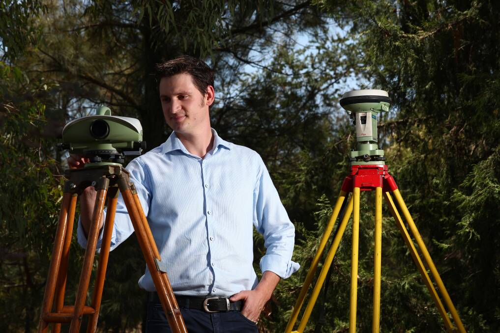 ON THE UP: Bathurst geodetic surveyor Nicholas Gowans will head overseas to discuss geographic height measurements after being awarded a grant. Photo: PHIL BLATCH 013018pbnick3