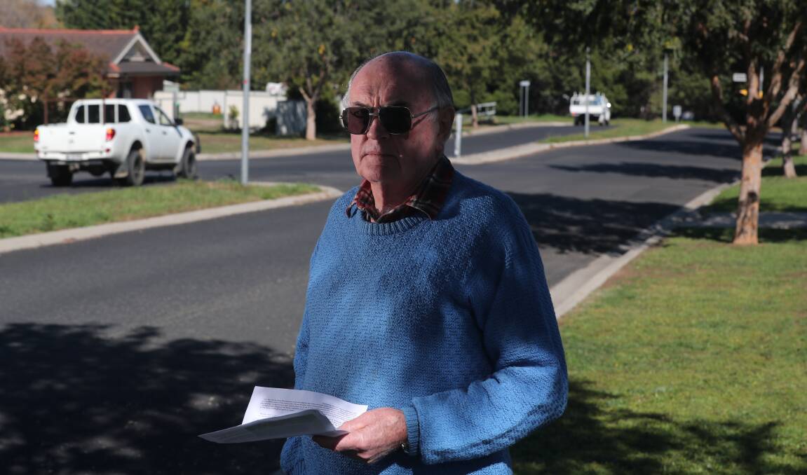 THE NEXT STEP: Kelso resident Greg Madden says a lack of footpaths in residential areas - and a lack of planning to install them - is putting pedestrians in danger. Photo: PHIL BLATCH