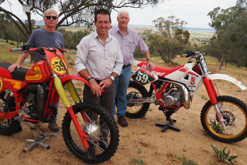 ON TIME: Member for Bathurst Paul Toole with Panorama Motorcycle Club secretary Greg Bayliss, left, and club president Bruce Morgan.