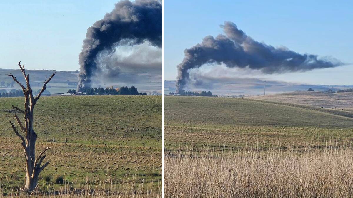 Blayney fire seen from Greghams Town Road. Picture supplied by Murray McAlister 