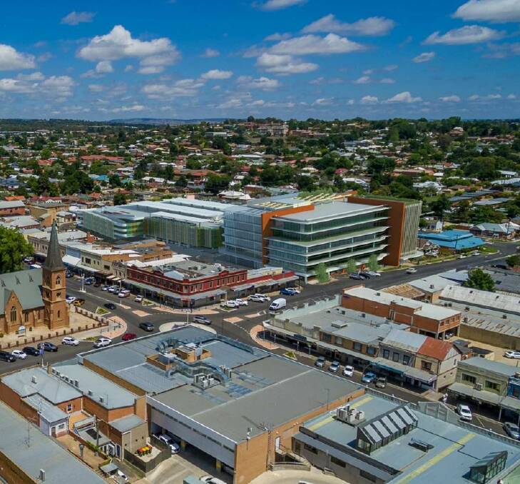 BIRD'S-EYE:: An artist's impression of an aerial view of the Bathurst Integrated Medical Centre, fronting Howick Street. Photo: SUPPLIED