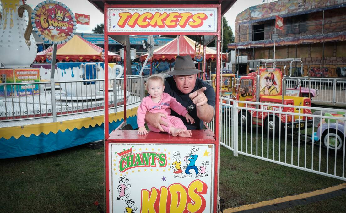 Chippa Chant, owner of Chant's Amusements, and his granddaughter Cherry Chant at Bathurst Showground. Picture by James Arrow.