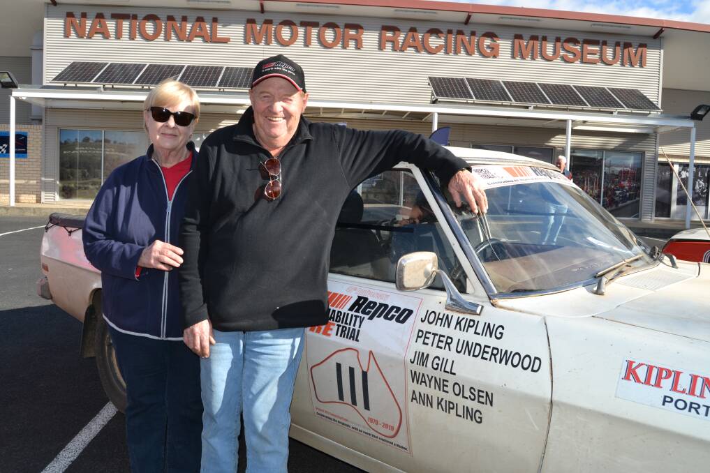 OPEN ROAD: Ann Kipling and her husband John in Bathurst on Friday afternoon when the Repco Reliability Retrial came to town.
