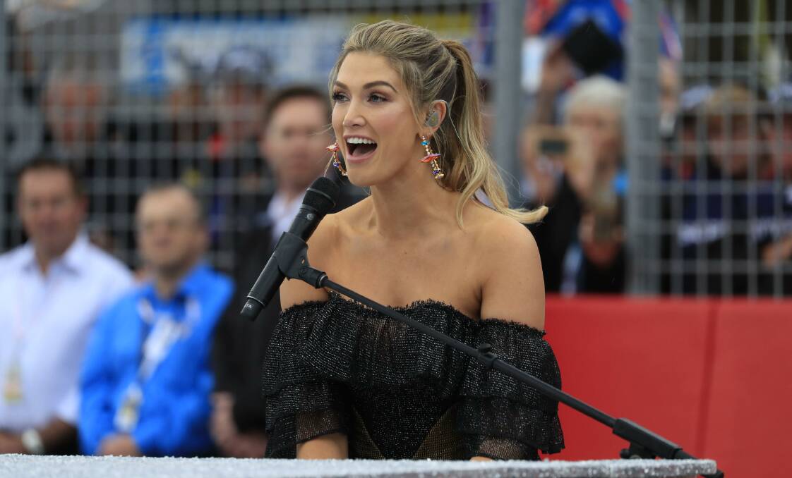 BIG NAME: Singer Delta Goodrem provided some star power on Pit Straight on Sunday. But does more entertainment need to be provided in the city itself? Photo: SUPERCARS
