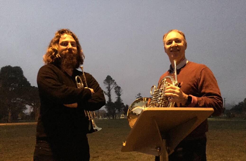 MOVING: Brendon and David McLeod in Centennial Park in the pre-dawn.