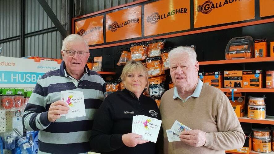 THANKS: Central Tablelands Woodcraft member Bob Cassidy, Vicki Wilson, of Town and Country Rural Supplies, and Central Tablelands Woodcraft president Mike Hardie.